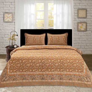 Diamond Khaddar Light Golden Multani Bedsheet Set