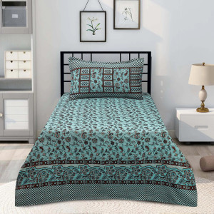 Diamond Khaddar Green Zinc Multani Bedsheet Set